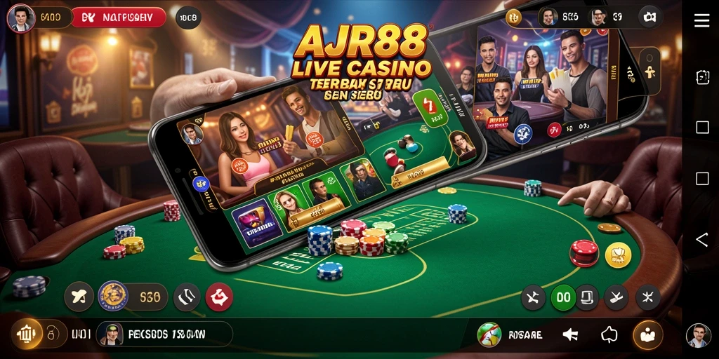 Tampilan gameplay seru di AJR88 dengan dealer live yang interaktif.