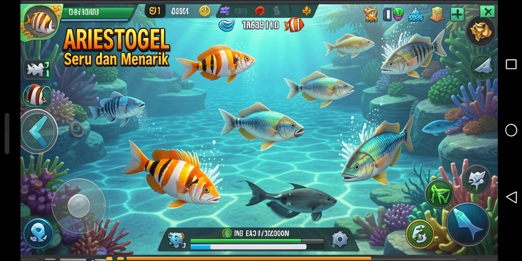 Gameplay seru di ARIESTOGEL dengan aksi tembak ikan.