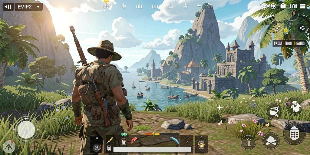 Screenshot gameplay <strong>EVIP2</strong> menampilkan dunia terbuka yang luas dan dinamis.