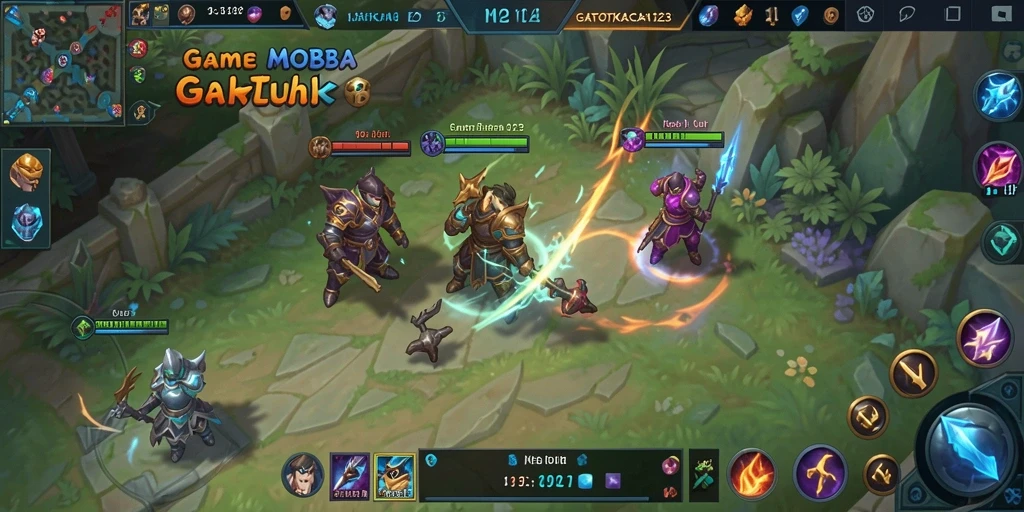 Screenshot gameplay GATOTKACA123 yang menampilkan aksi seru di arena.