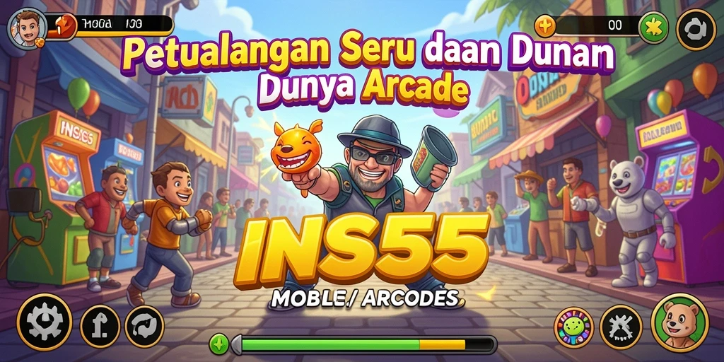 Screenshot INS55 menunjukkan aksi seru dalam permainan Arcade.