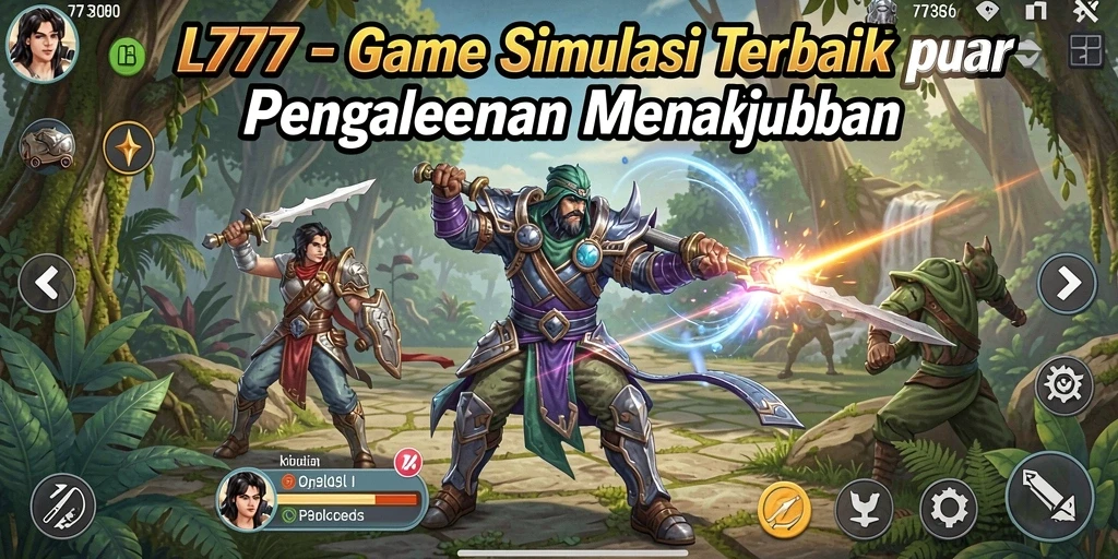 Screenshot utama L777 menampilkan gameplay simulasi interaktif yang mendalam.