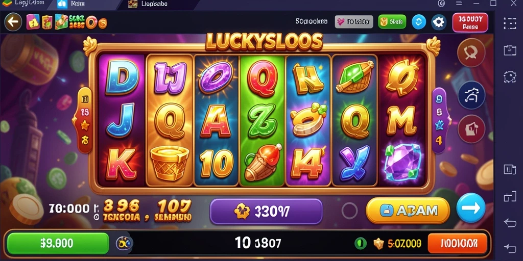 Tampilan gameplay LUCKYSLOTS yang menarik dan penuh warna.