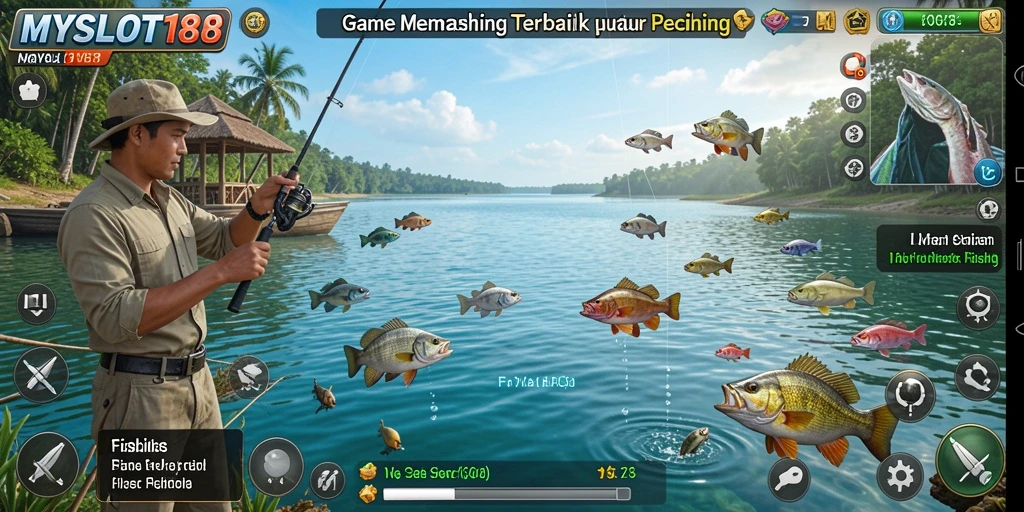 Tampilan gameplay MYSLOT188 dengan aksi memancing yang seru.