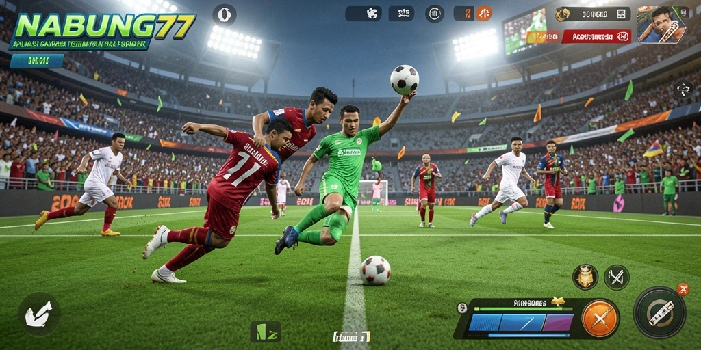 Tampilan gameplay NABUNG77 yang menampilkan pertandingan olahraga yang seru.