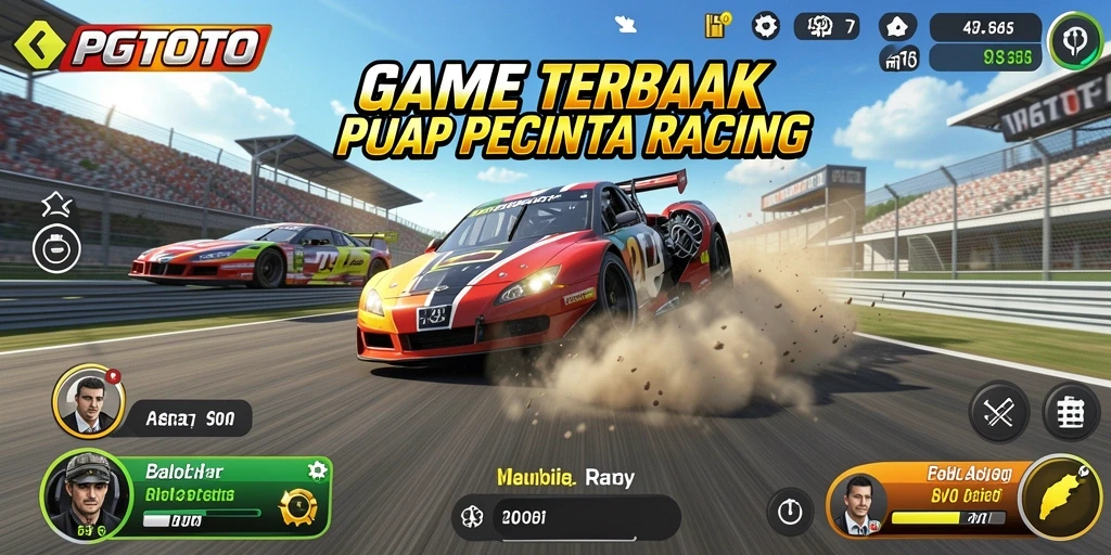 Tampilan aksi balapan seru di PGTOTO dengan mobil kustom.