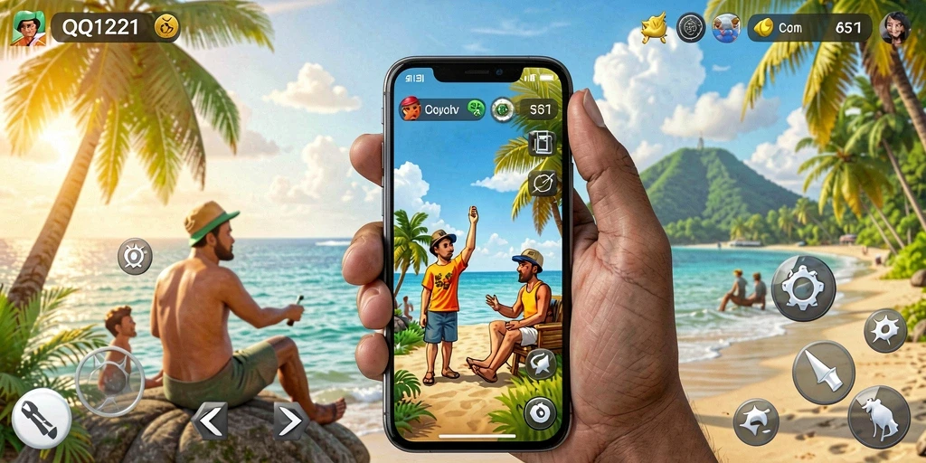 Tampilan gameplay QQ1221 yang cerah dan menarik.