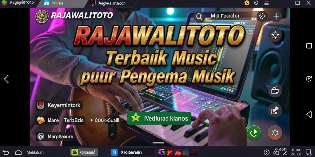 Screenshot RAJAWALITOTO menampilkan gameplay seru dengan lagu-lagu populer.