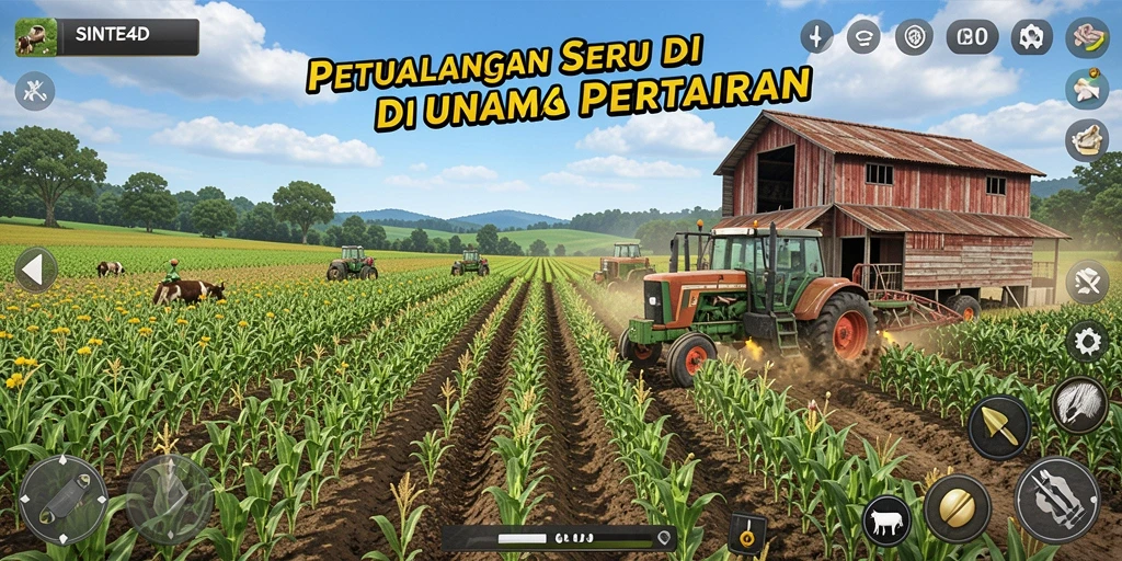 Tampilan gameplay menarik di dunia pertanian SINTE4D.