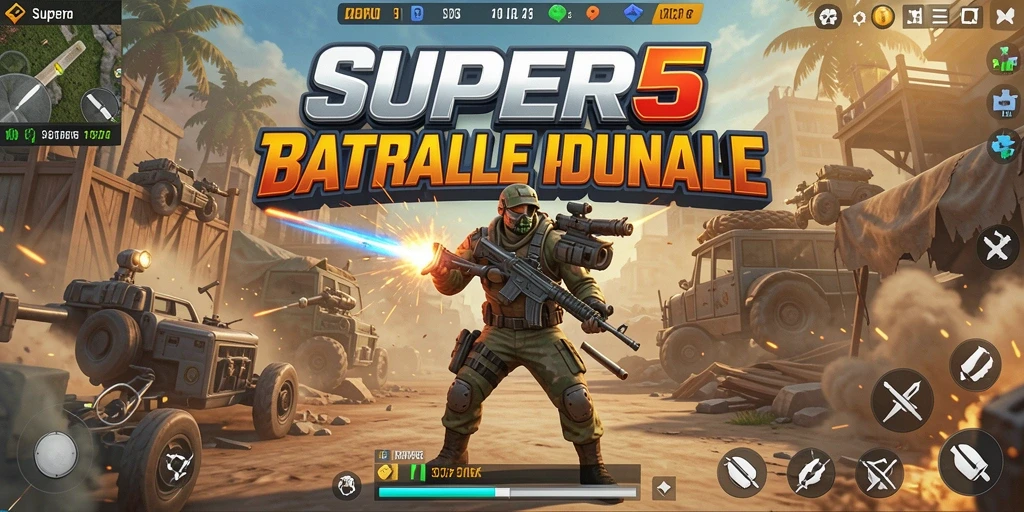 Gameplay mendebarkan dan penuh aksi di SUPER5.