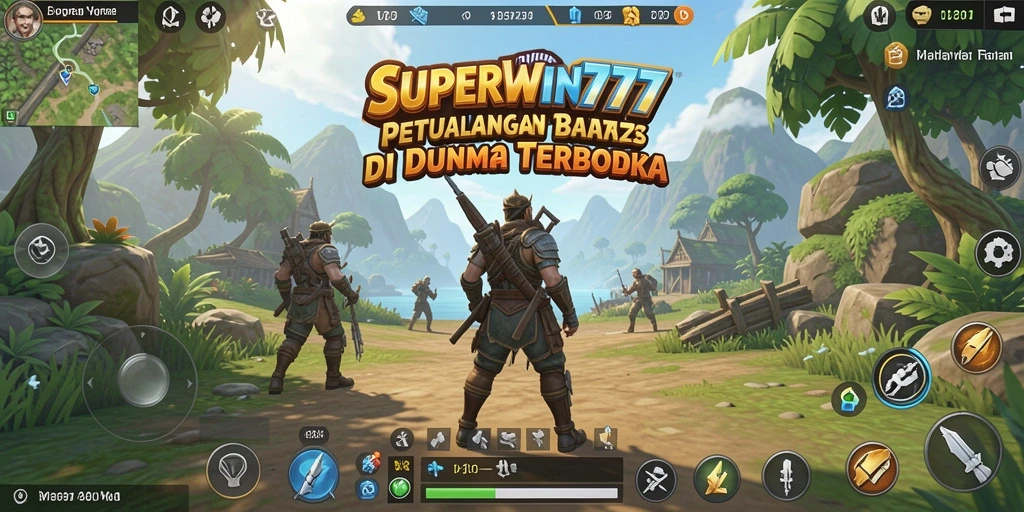 Tangkapan layar gameplay <strong>SUPERWIN777</strong> yang menampilkan petualangan di dunia terbuka.