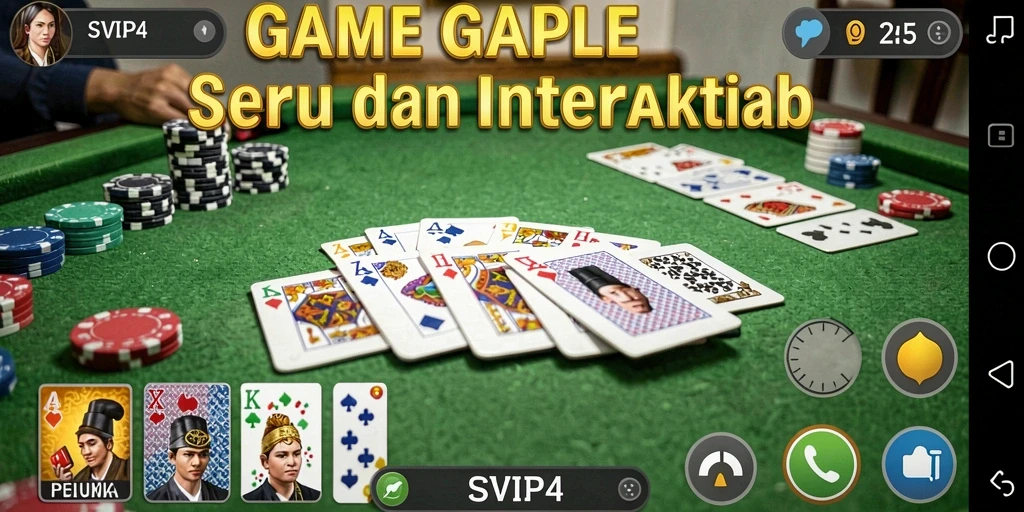 Tampilan permainan Gaple yang interaktif dan seru di SVIP4.