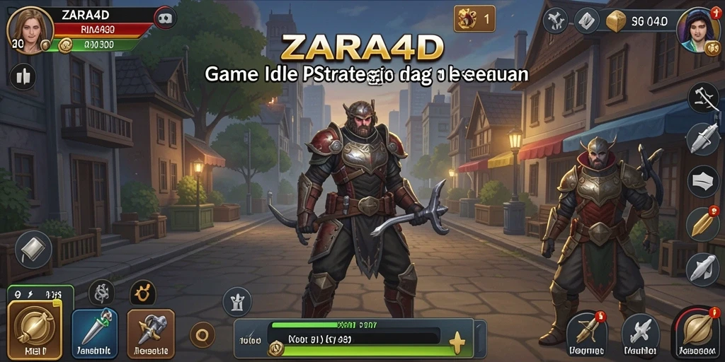 Tampilan gameplay ZARA4D dengan karakter yang aktif dan sumber daya yang dikumpulkan.